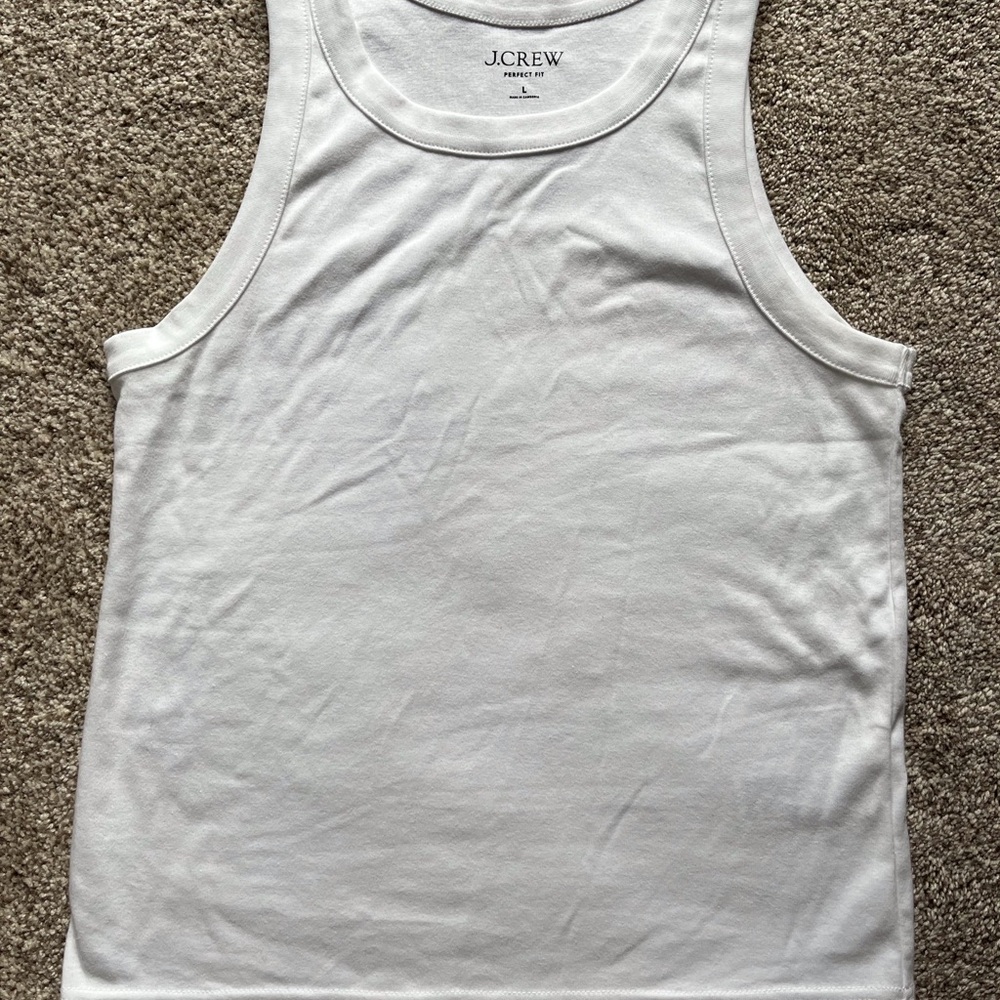 NWOT J. Crew white high neck tank top L